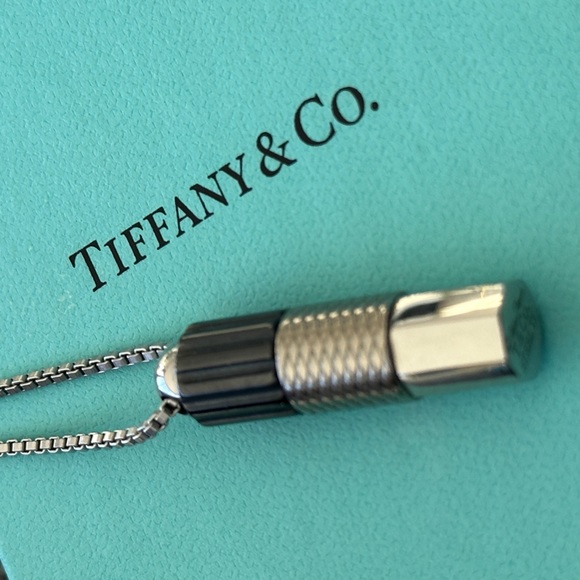Unisex Tiffany Titanium and Steel 20" Pendant Necklace - Picture 4 of 5